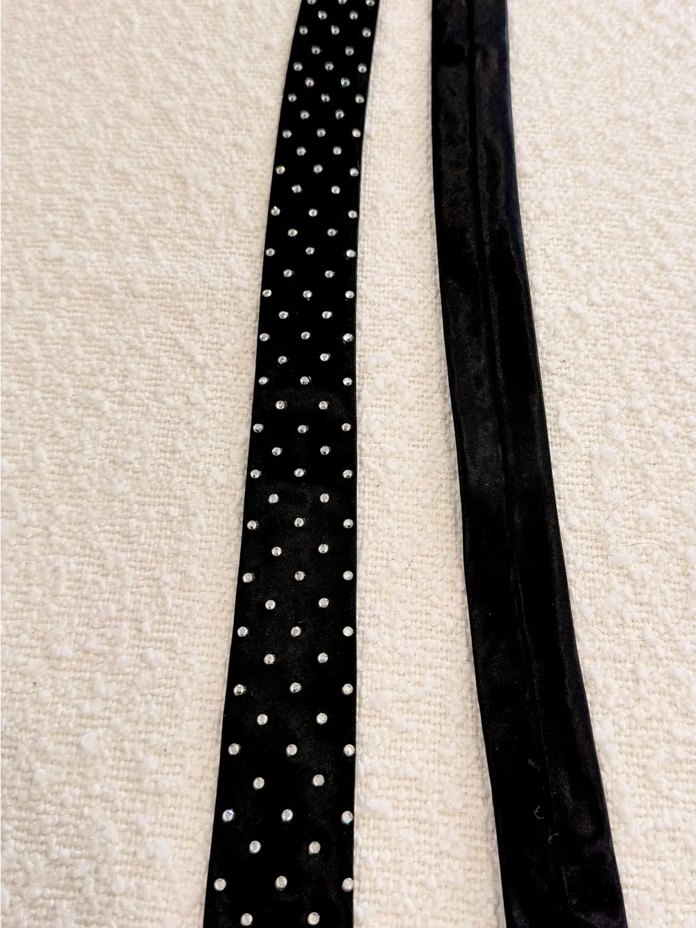 Vintage 70s Black Silk Rhinestone Studded Necktie Delights San Francisco